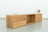 Oak Wood TV Cabinet Side view