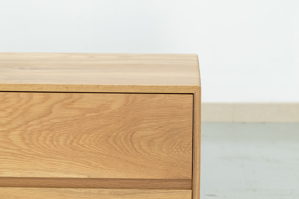 Oak Wood TV Cabinet Side view