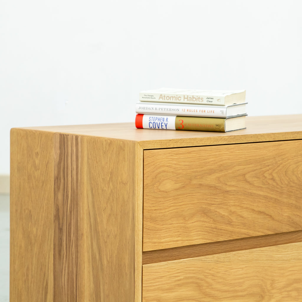 Oak Wood TV Cabinet Side view