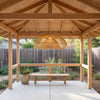 Oasis Dome Rattan Pendant Light Outdoor Perspective View 2