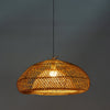 Oasis Dome Rattan Pendant Light Perspective Night View 1