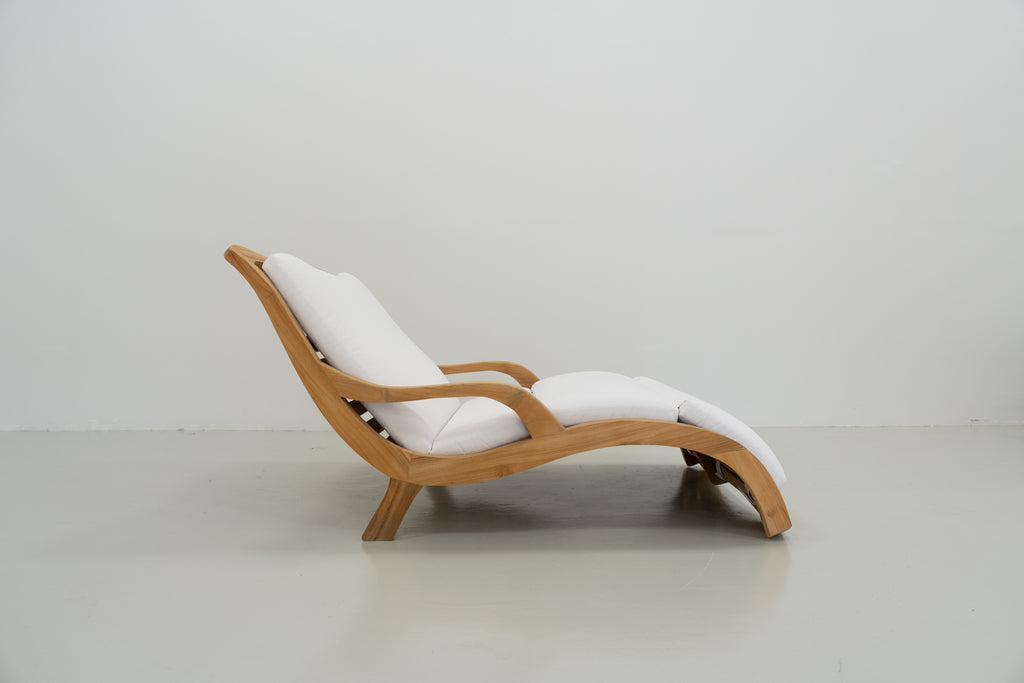 Oceana Wave Teak Lounger Perspective View 10