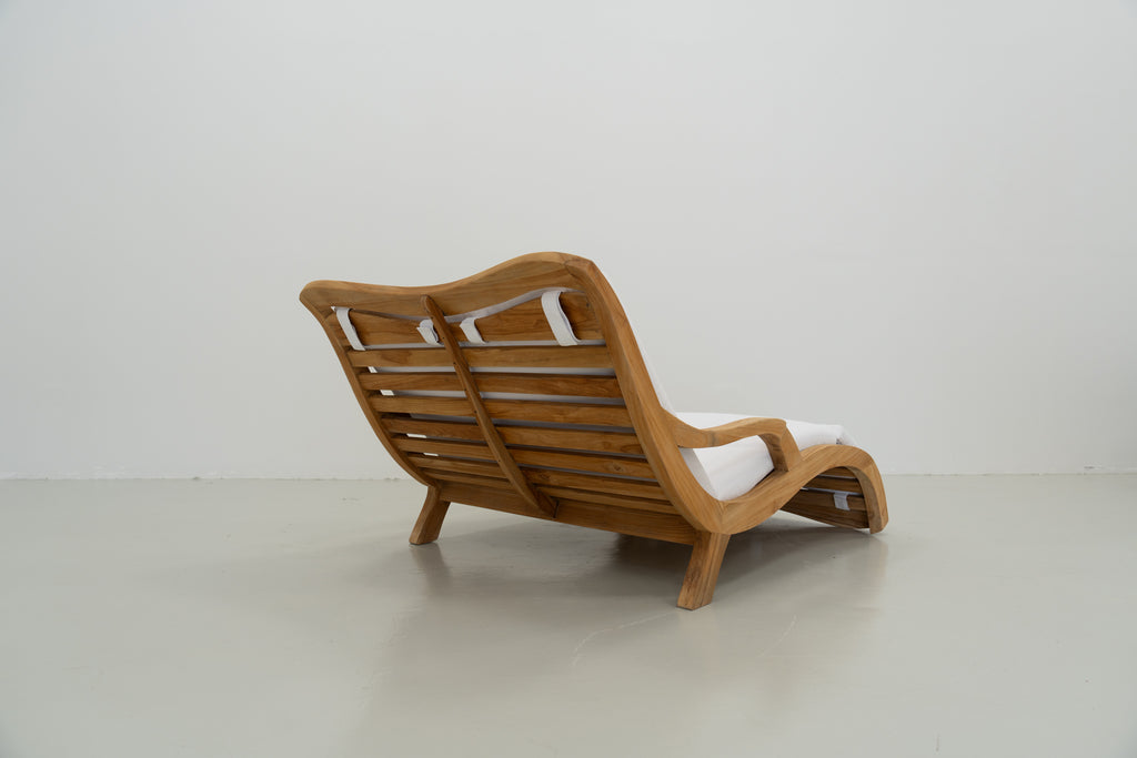 Oceana Wave Teak Lounger Perspective View 12