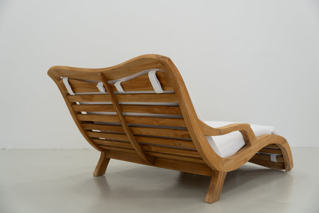 Oceana Wave Teak Lounger Perspective View 13