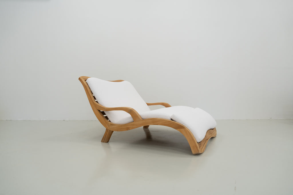 Oceana Wave Teak Lounger Perspective View 7