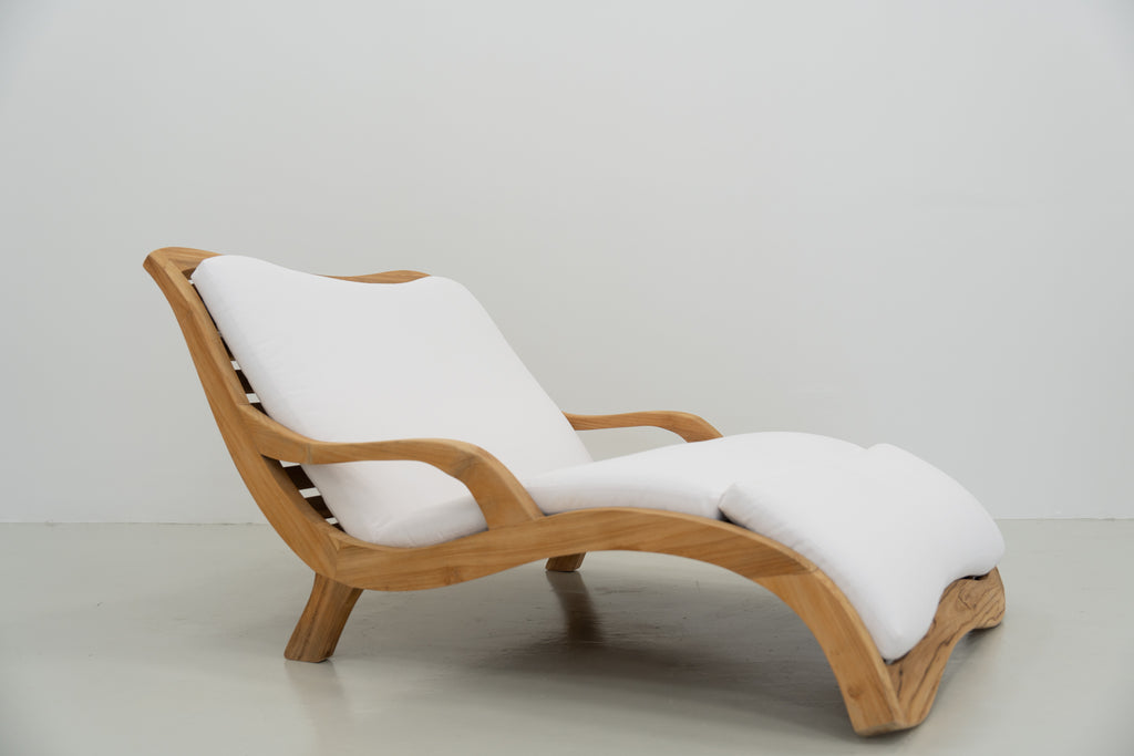 Oceana Wave Teak Lounger Perspective View 8