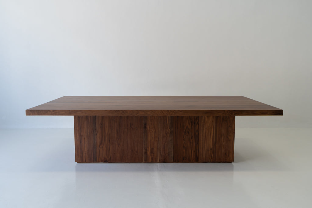Opus Walnut Dining Table Front View 2