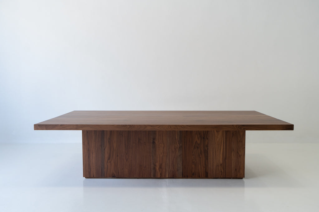 Opus Walnut Dining Table Front View 3