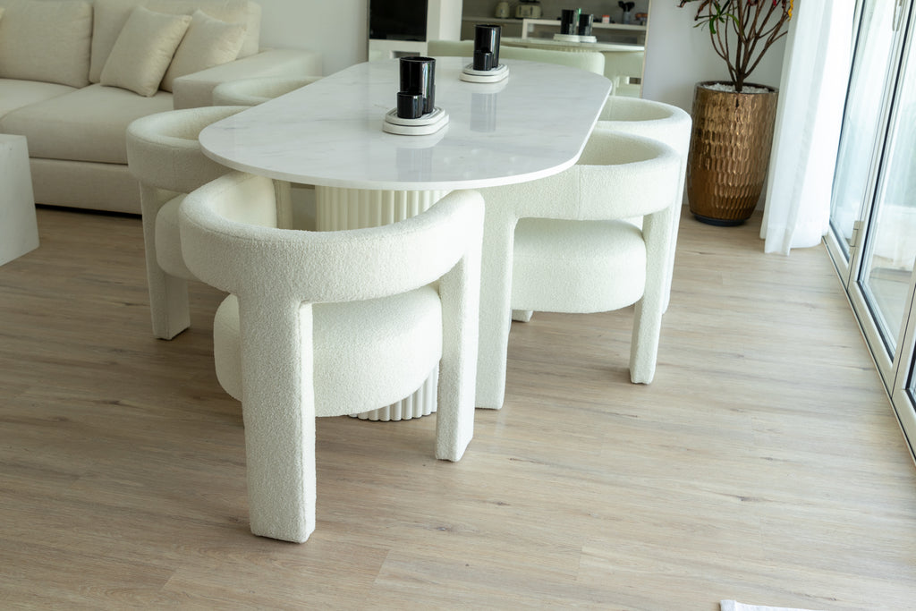 Oval Marble Dining Table Perspective View 10