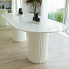 Oval Marble Dining Table Perspective View 1