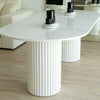 Oval Marble Dining Table Perspective View 4