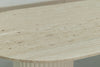 Oval Travertine Dining Table Detailed Top Texture View 10