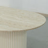 Oval Travertine Dining Table Detailed Top Texture View 4
