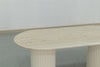Oval Travertine Dining Table Detailed Top Texture View 6