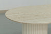 Oval Travertine Dining Table Detailed Top Texture View 7