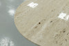 Oval Travertine Dining Table Detailed Top Texture View 8