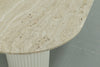Oval Travertine Dining Table Detailed Top Texture View 9
