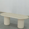 Oval Travertine Dining Table Perspective View 1