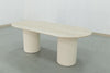 Oval Travertine Dining Table Perspective View 3
