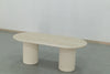 Oval Travertine Dining Table Perspective View 4