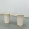 Oval Travertine Dining Table Perspective View 5