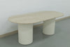 Oval Travertine Dining Table Perspective View 6