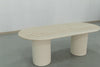 Oval Travertine Dining Table Perspective View 7