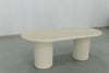 Oval Travertine Dining Table Perspective View 9