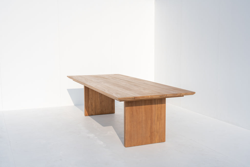 Pacific Outdoor Teak Wood Dining Table Side view