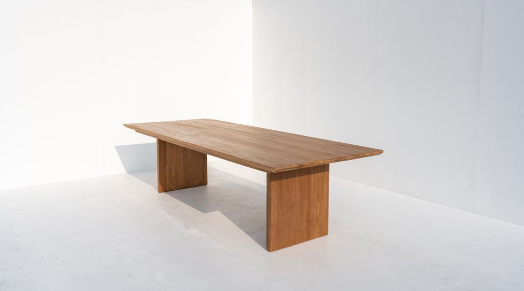 Pacific Outdoor Teak Wood Dining Table Side view