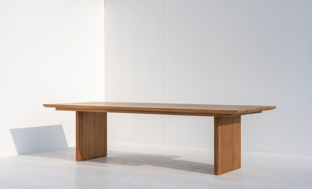 Pacific Outdoor Teak Wood Dining Table Side view