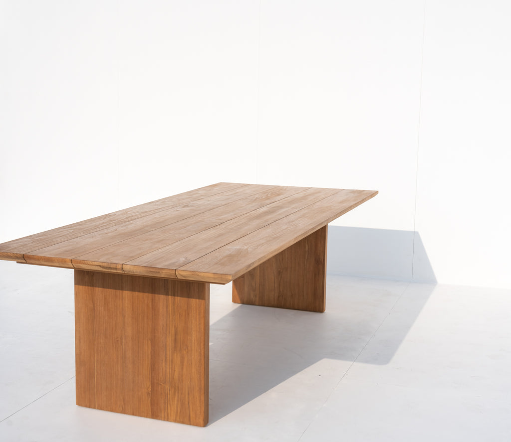 Pacific Outdoor Teak Wood Dining Table Side view