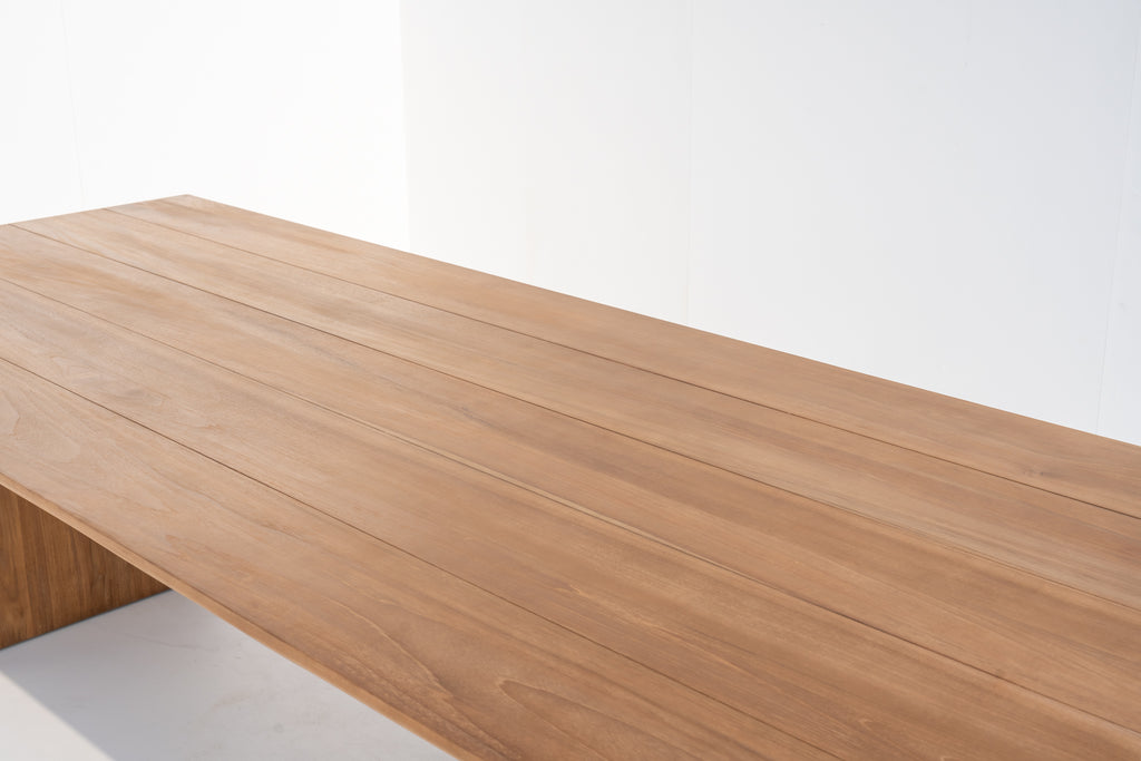 Pacific Outdoor Teak Wood Dining Table Side view