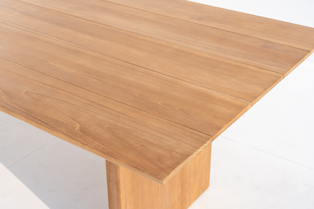 Pacific Outdoor Teak Wood Dining Table Side view