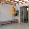Palm Tassel Rattan Pendant Light Outdoor View 1