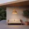 Palm Tassel Rattan Pendant Light Outdoor View 2