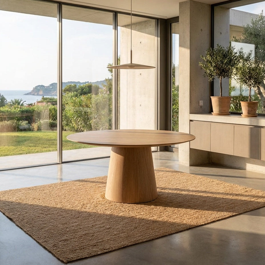 Parker Round Oak Dining Table Indoor View 1