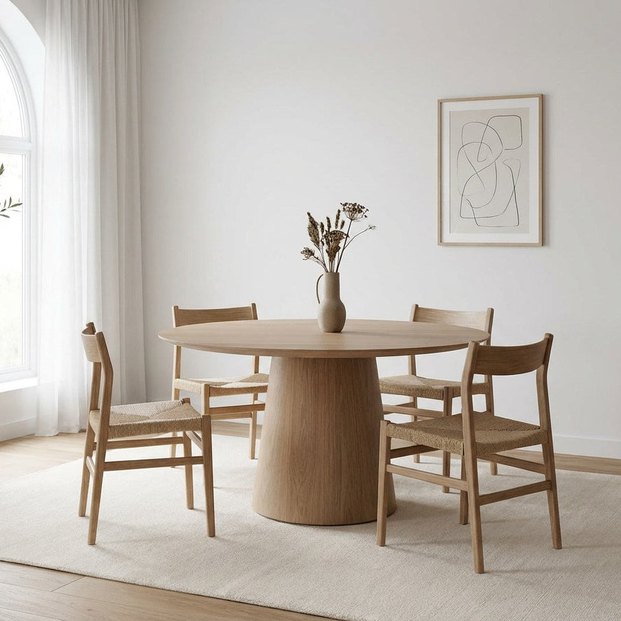 Parker Round Oak Dining Table Indoor View 2