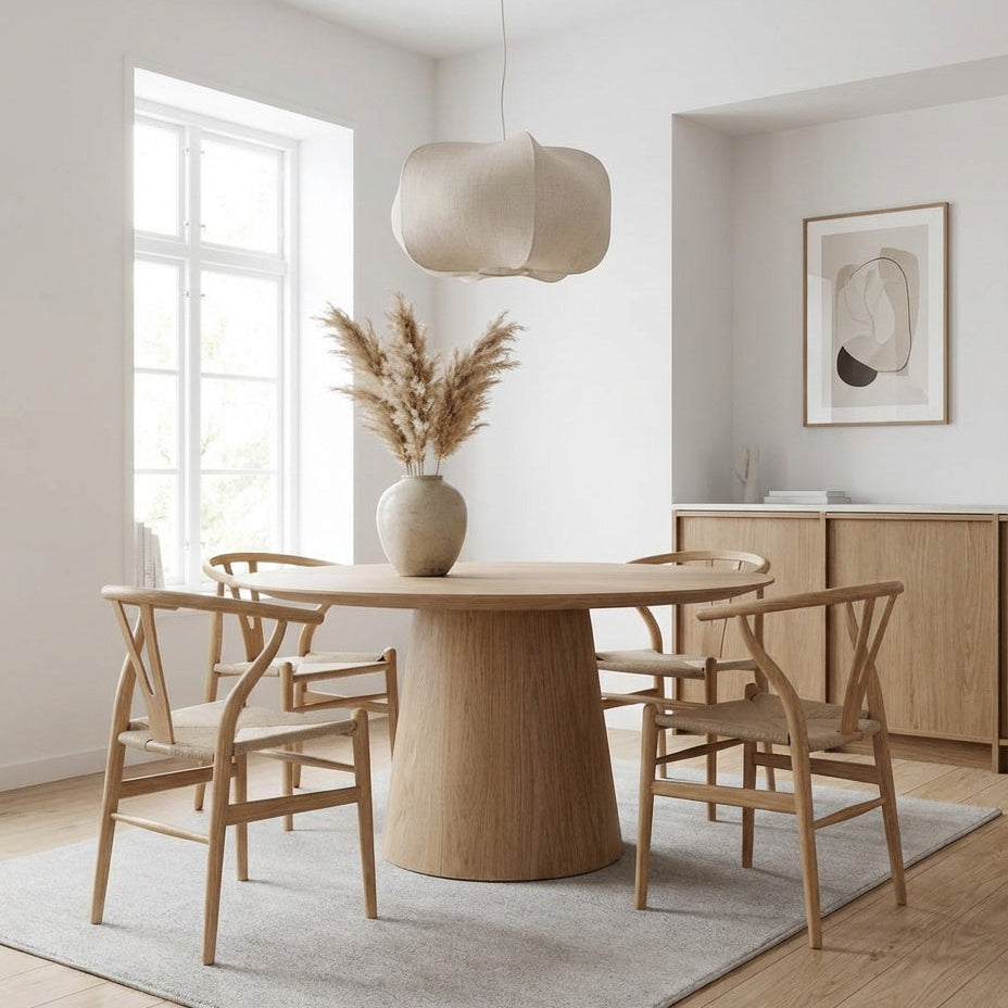 Parker Round Oak Dining Table Indoor View 3