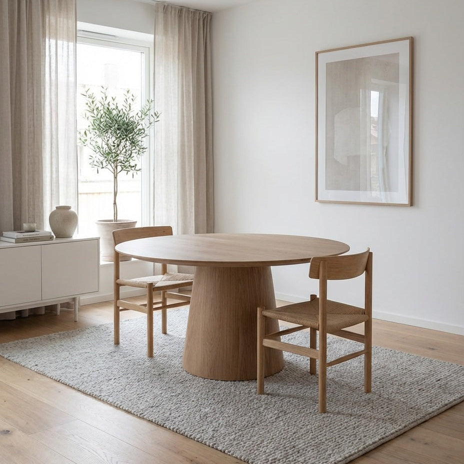 Parker Round Oak Dining Table Indoor View 4