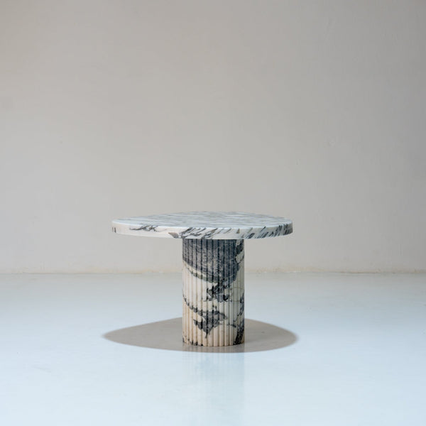 Pebble Marble Side Table Front Perspective View 1
