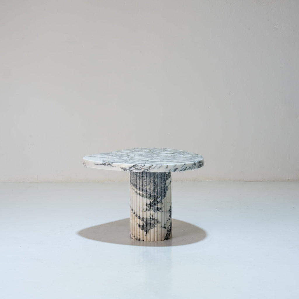 Pebble Marble Side Table Front Perspective View 2