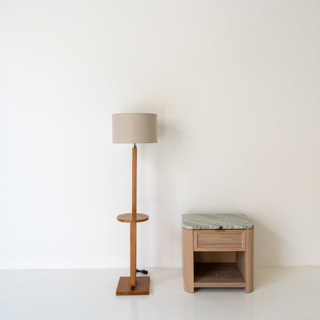 Portside Floor Lamp With Side Table Perspective View 5