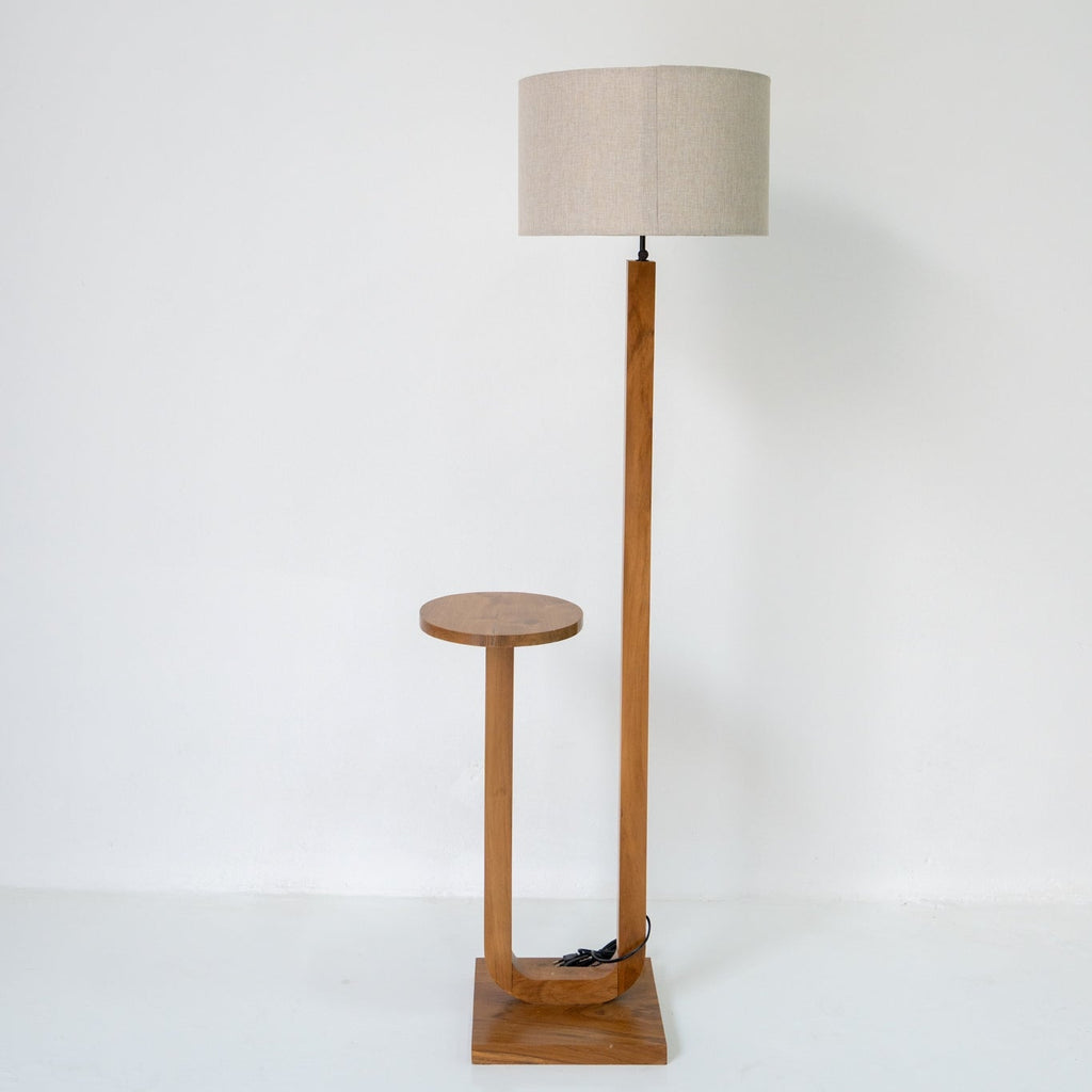 Portside Floor Lamp With Side Table Perspective View 7