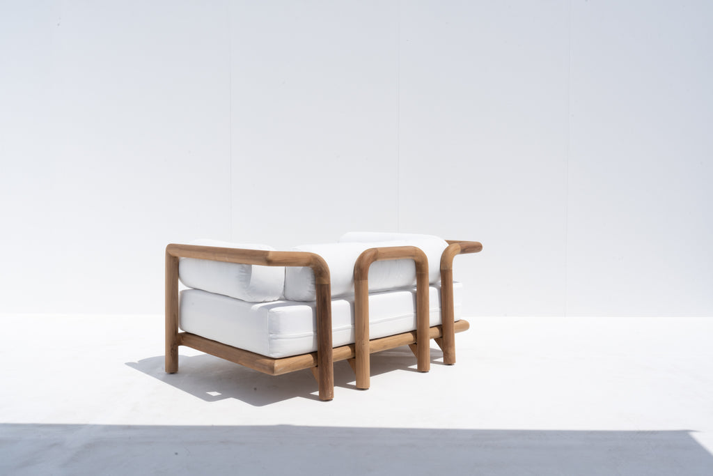 Riviera Teak Love Seat Back view
