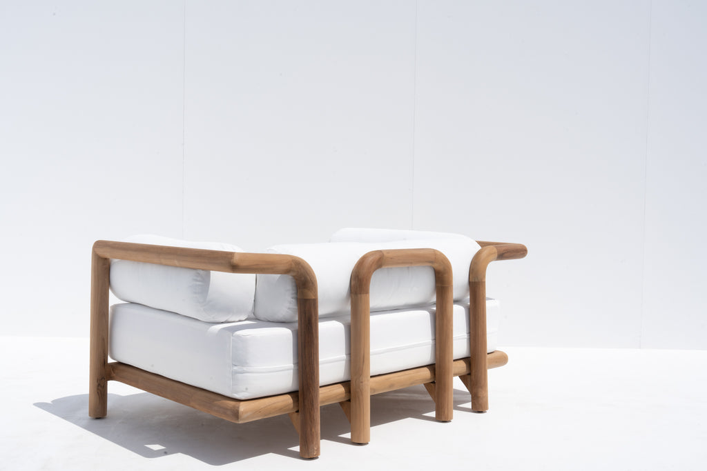 Riviera Teak Love Seat Back view
