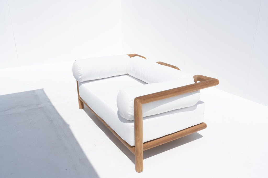 Riviera Teak Love Seat Side view