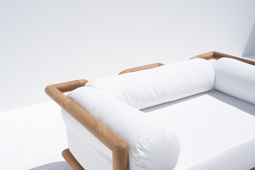 Riviera Teak Love Seat Side view