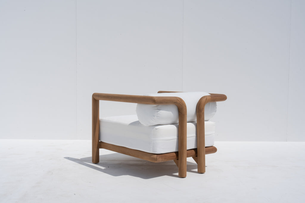 Riviera Teak Single Seater Sofa Back view