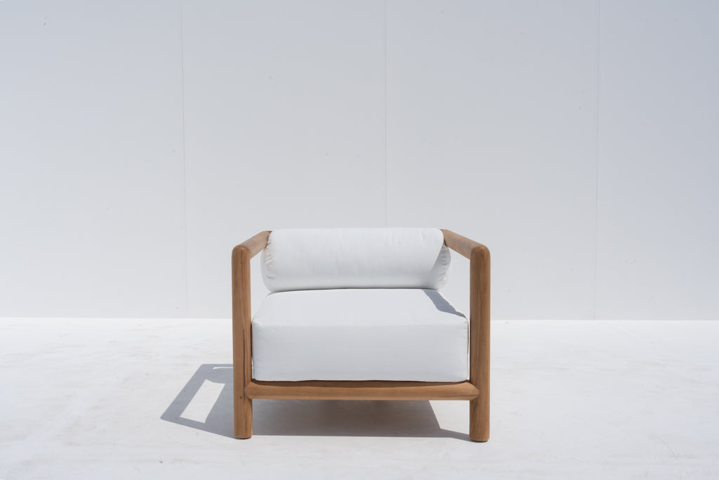 Riviera Teak Single Seater Sofa Front view
